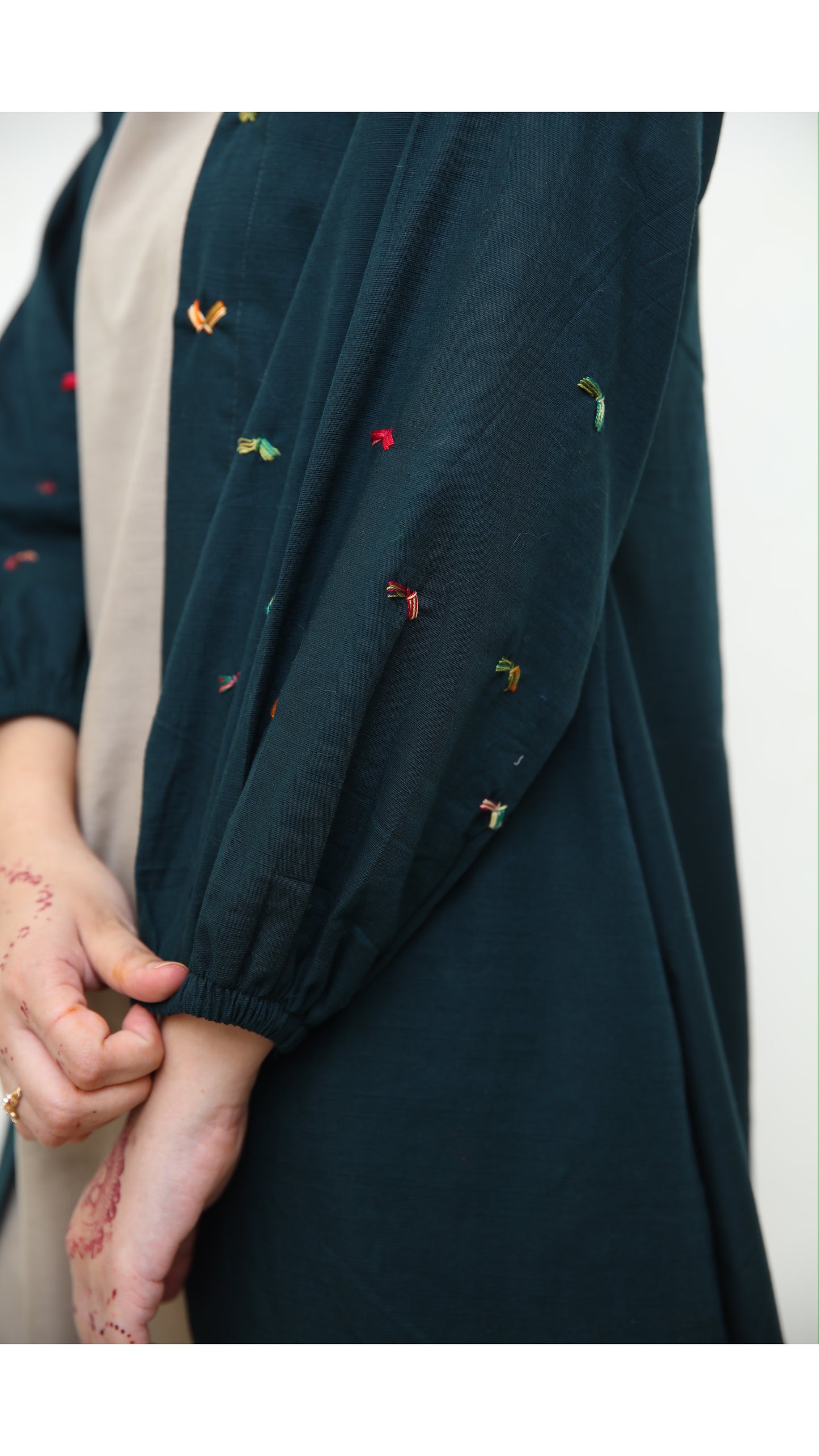 Embroidered Abaya with Inner -Zh20