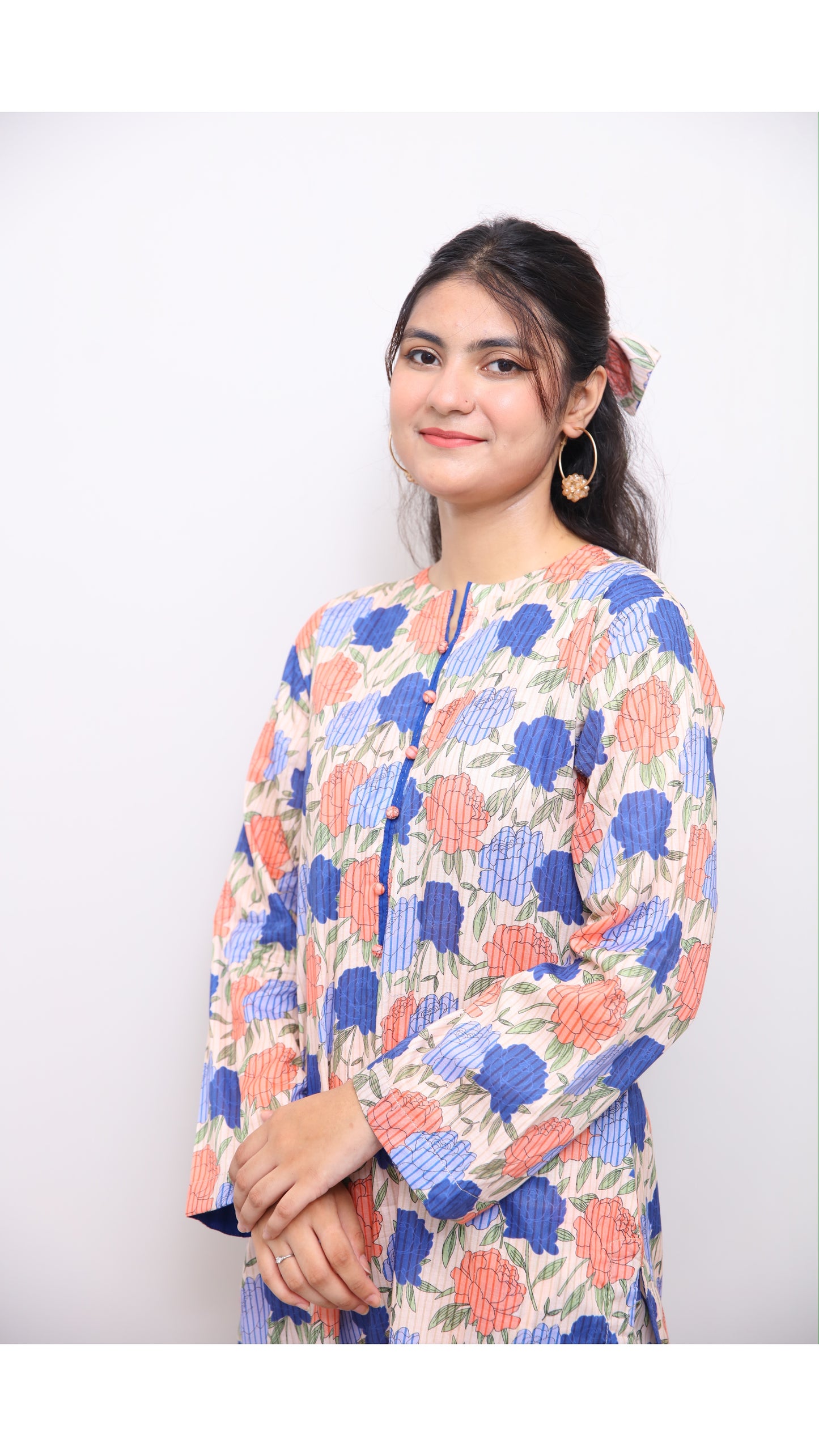 Flower Print Kurta Capri -Zh17