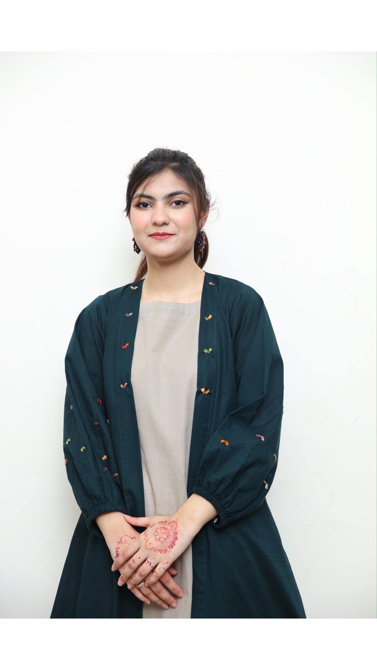 Embroidered Abaya with Inner -Zh20